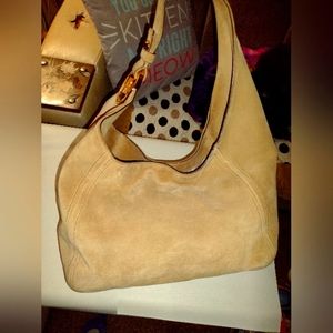 Michael Kors tan suede/Leather handbag